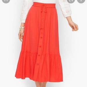 Talbots Button Front Midi Skirt Size Petite Large NWT